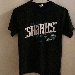 San Jose Sharks Reebok Kids Black T-Shirt Size Medium